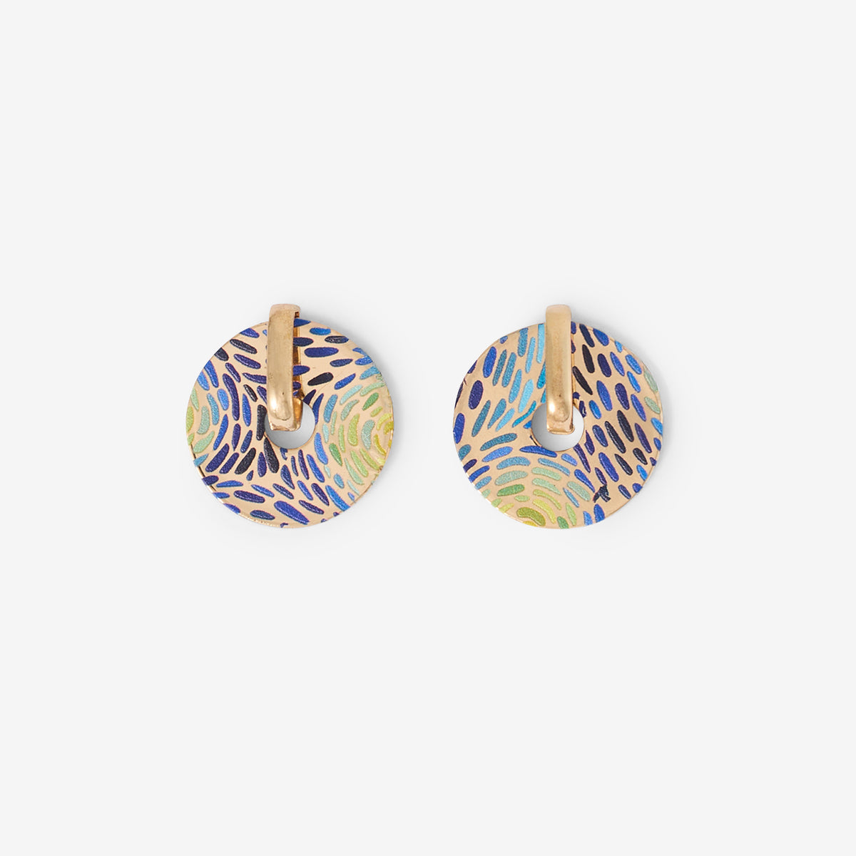 Boucles d'oreilles rondes Balagane imprimé pointillisme