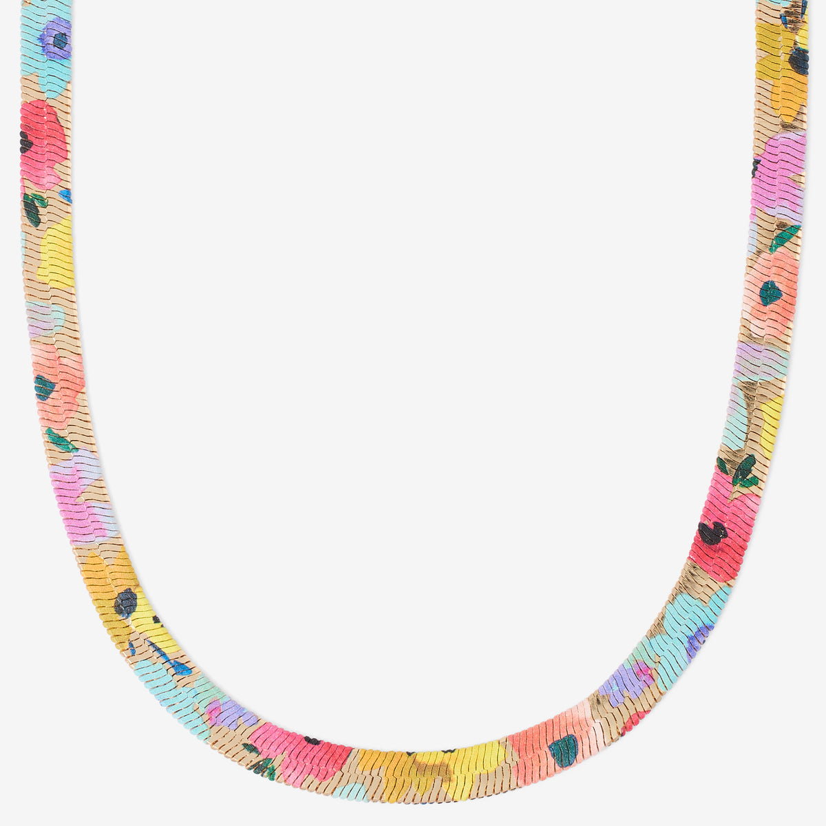 Collier chaine serpent Balagane à imprimé floral