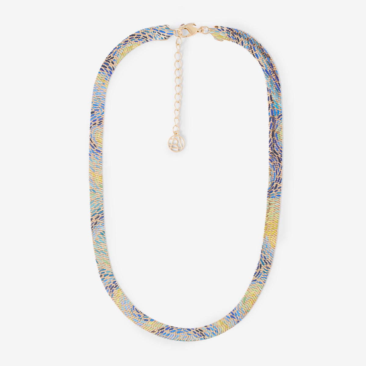 Collier chaine serpent Balagane imprimé pointillisme