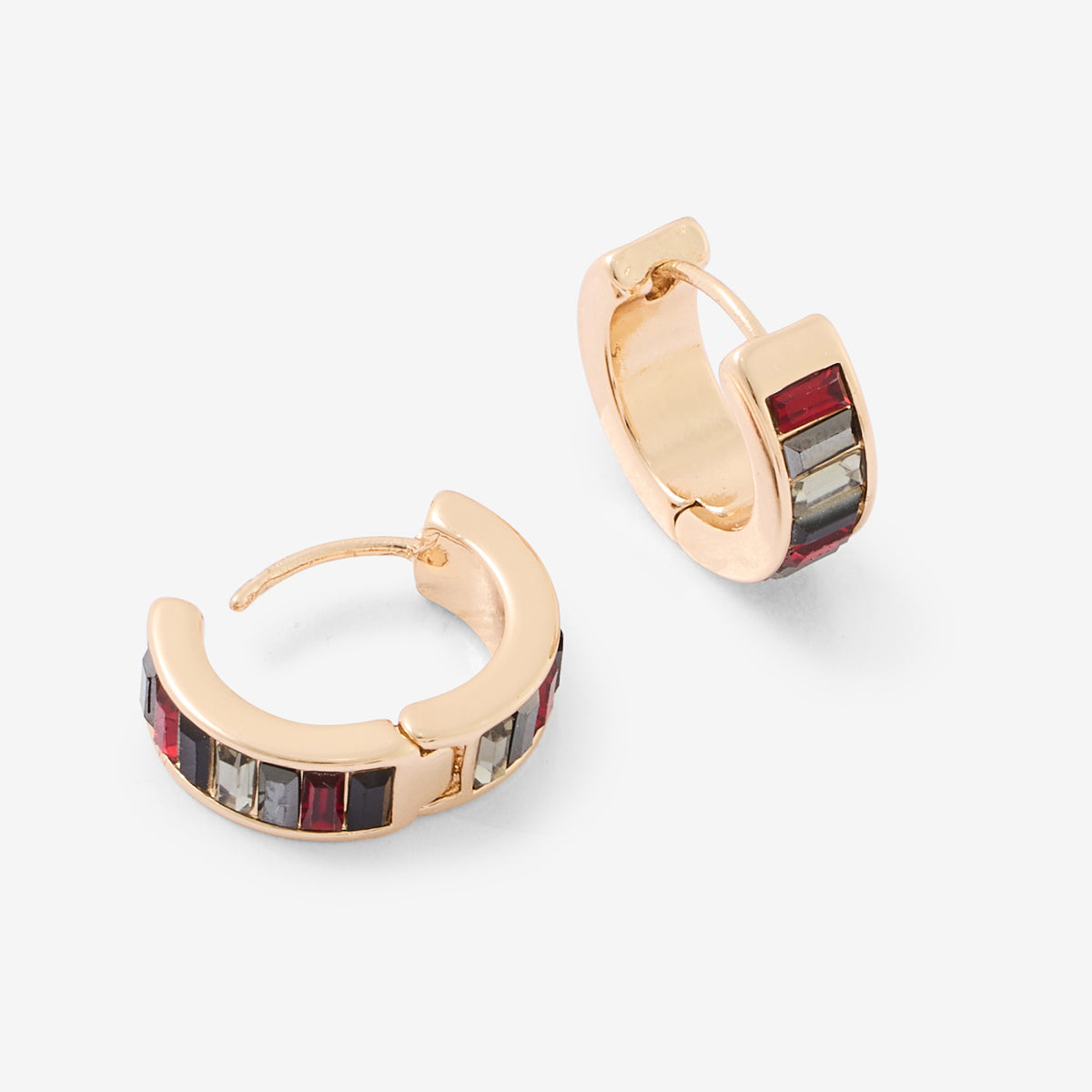 Petites créoles rondes bordeaux