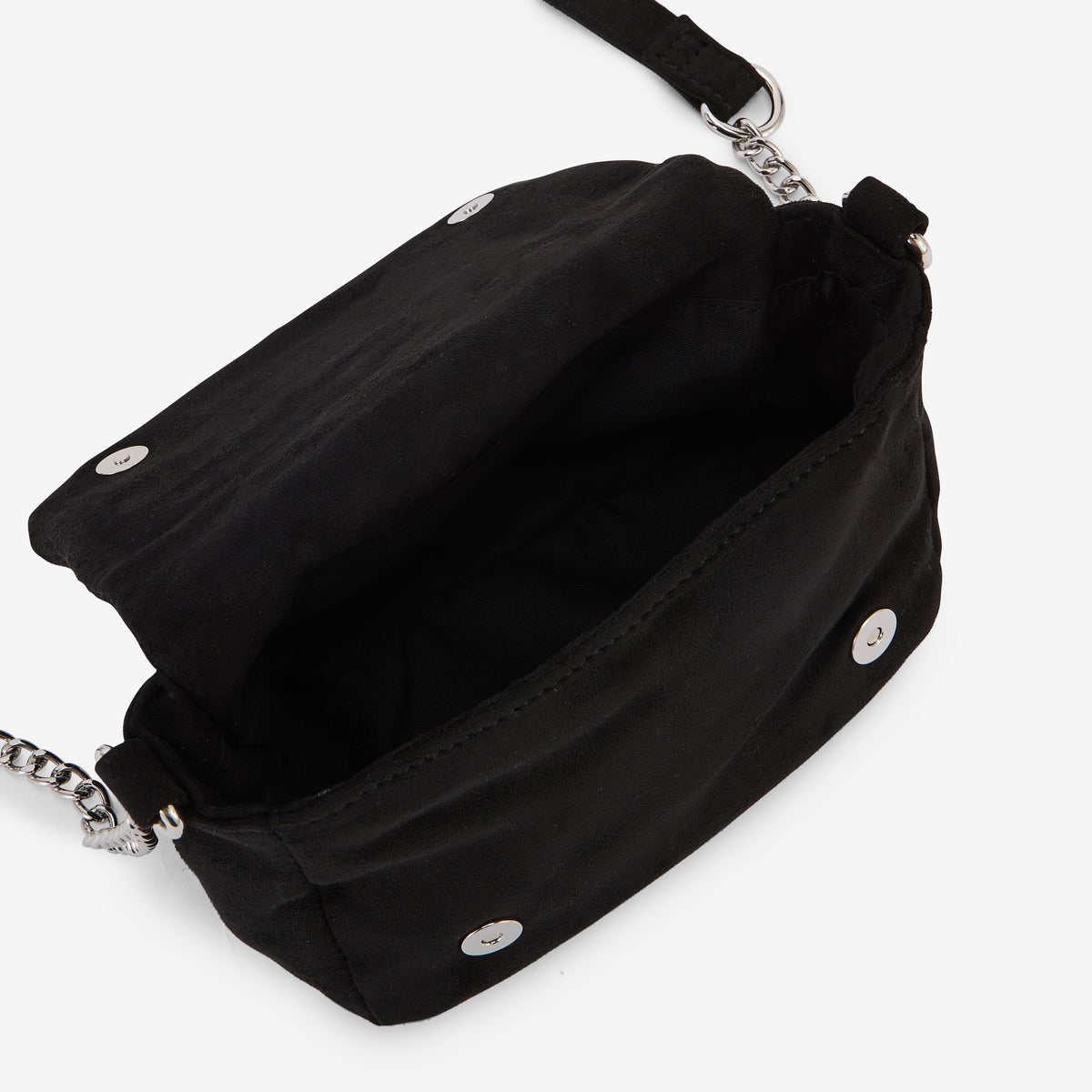 Petit sac à bandoulière effet suédé et strass