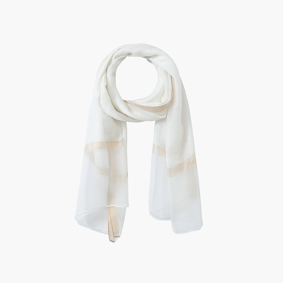 Foulard bicolore blanc et doré