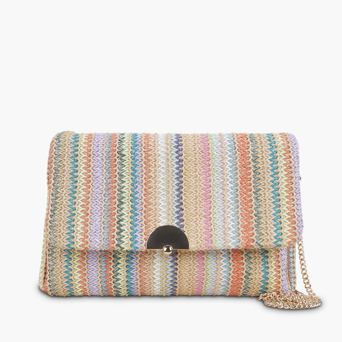 Sac texturé à rayures multicolores