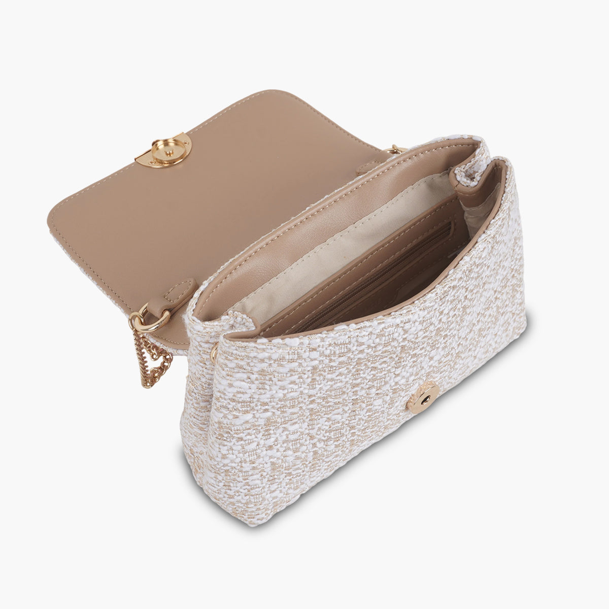 Sac à bandoulière texturé ivoire
