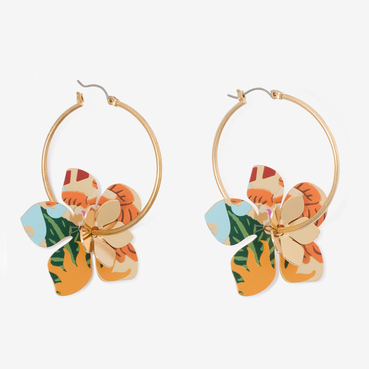 Créoles fleurs Balagane imprimé jungle