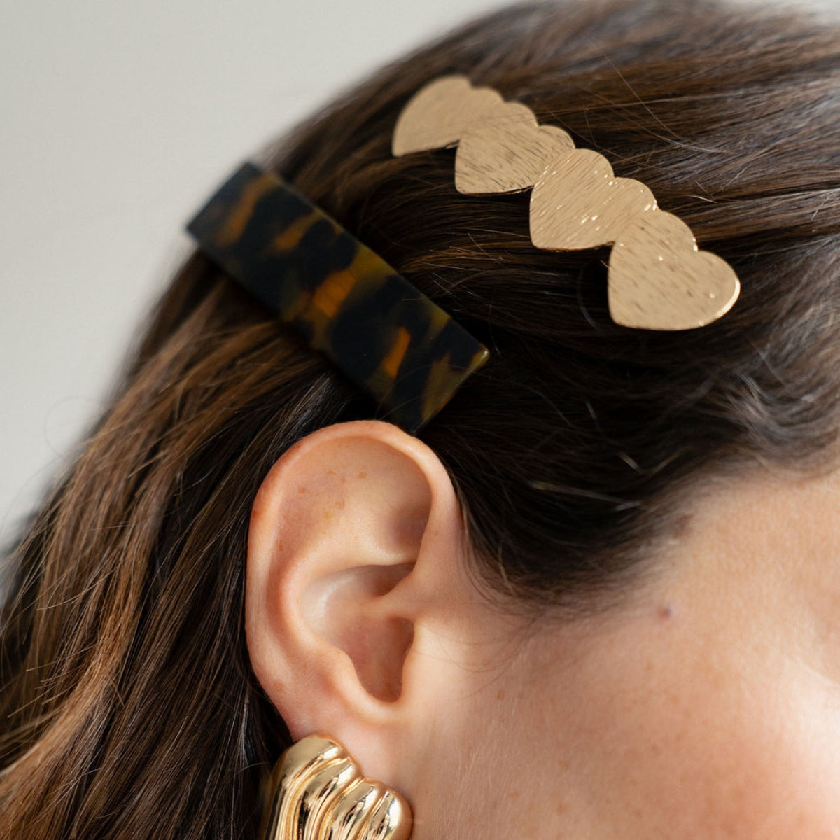 Set de 2 pinces rectangulaires et cœurs