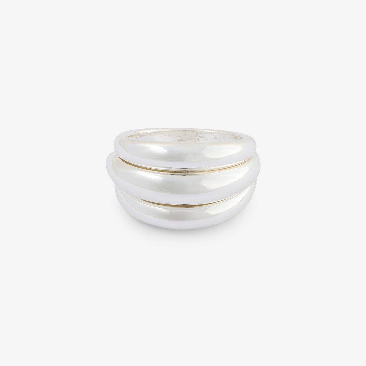 Bague à 3 anneaux argentée