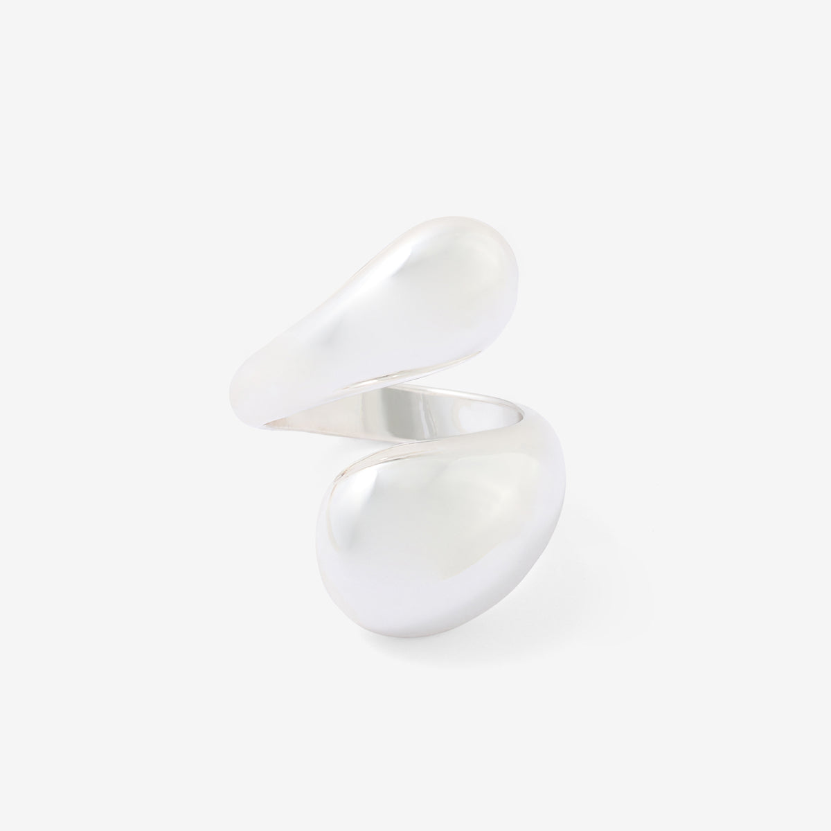 Grosse bague enroulée argentée