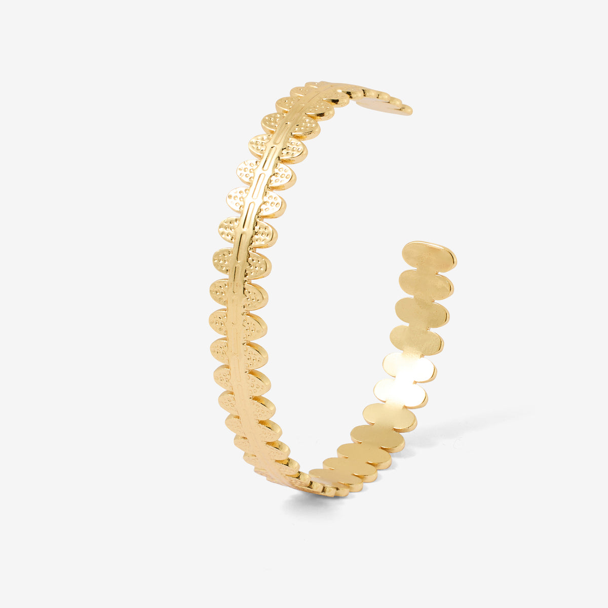 Jonc martelé doré - Acier inoxydable