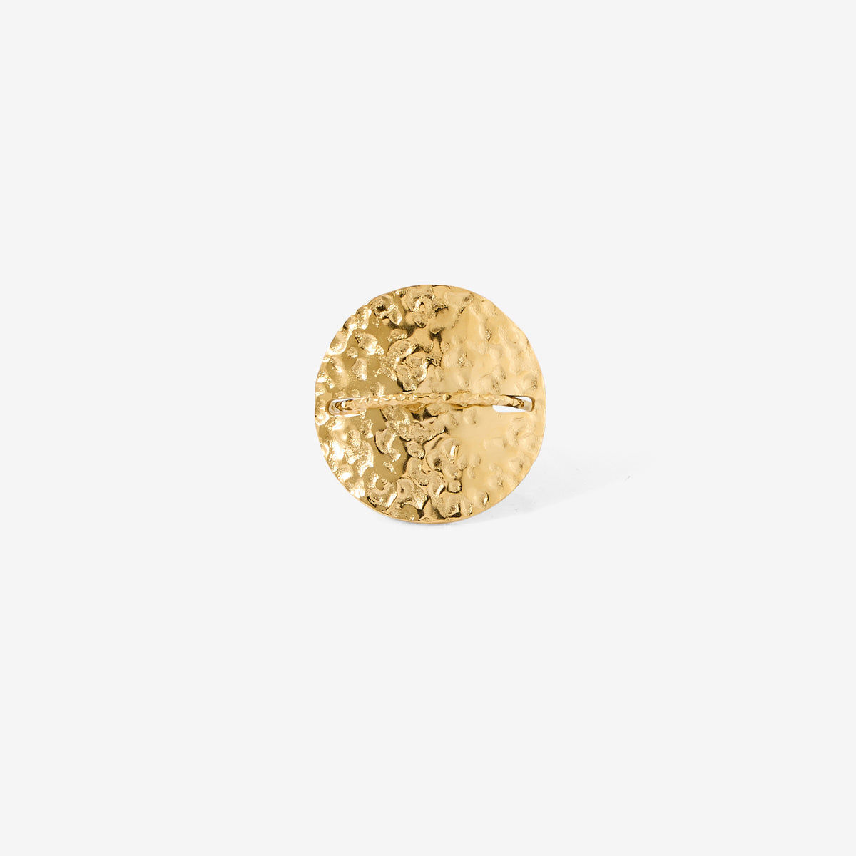 Bague médaille dorée acier inoxydable