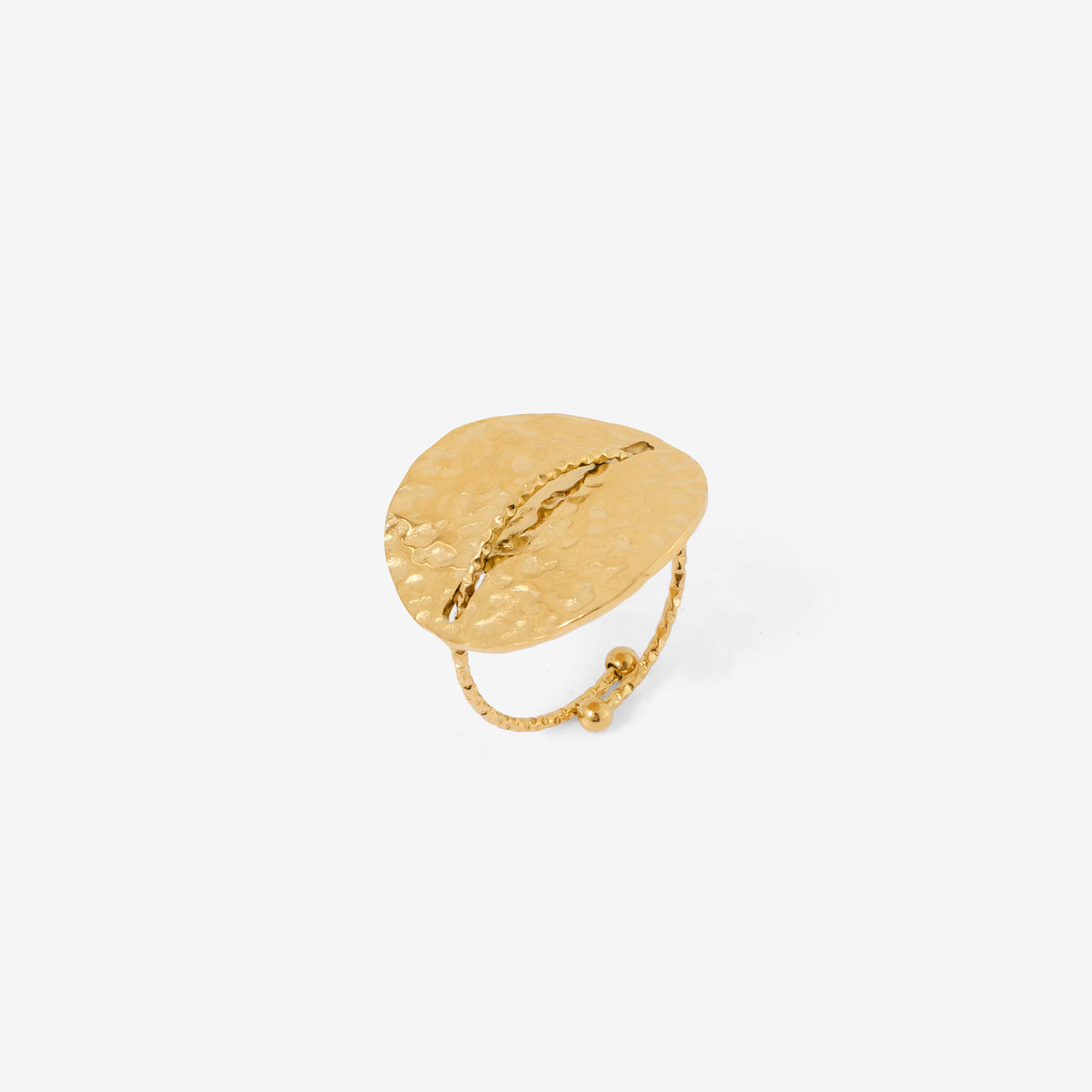 Bague médaille dorée acier inoxydable