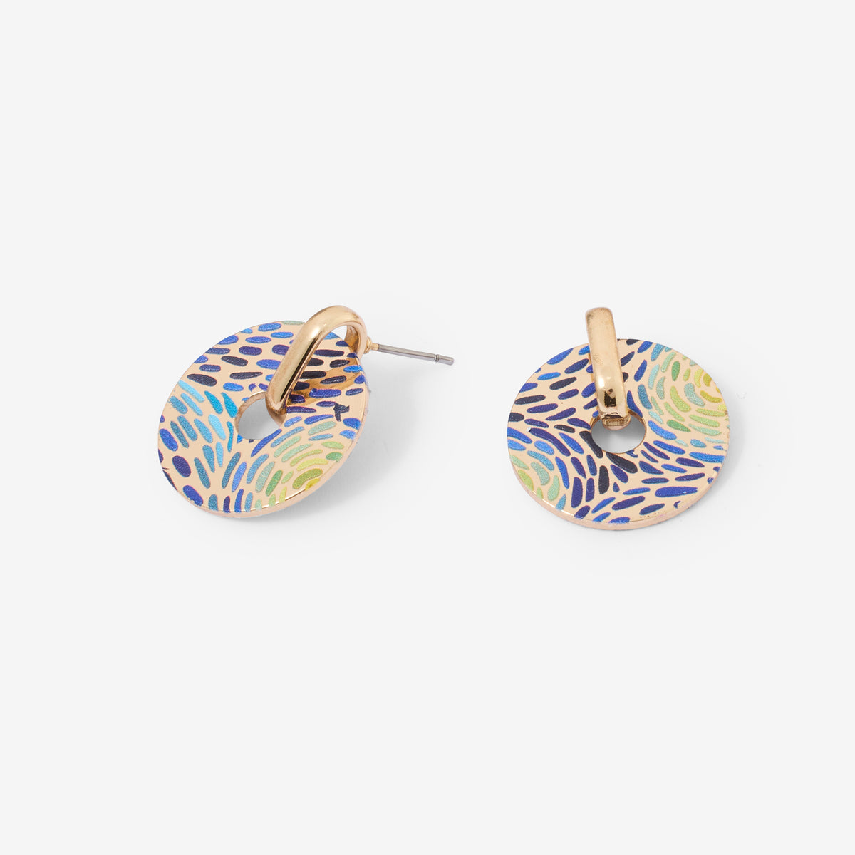 Boucles d'oreilles rondes Balagane imprimé pointillisme