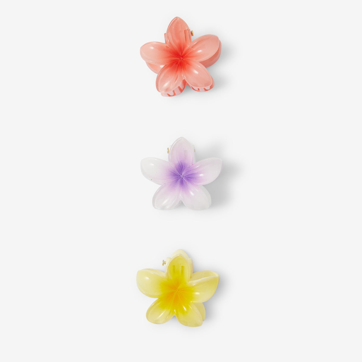 Set de 3 petites pinces à cheveux fleurs tropicales