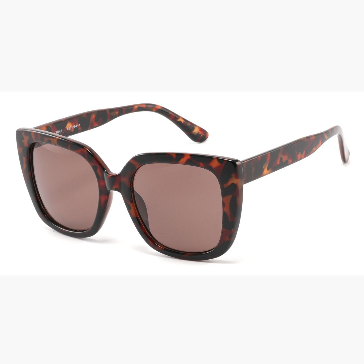 Lunettes de soleil écaille marron forme carrée