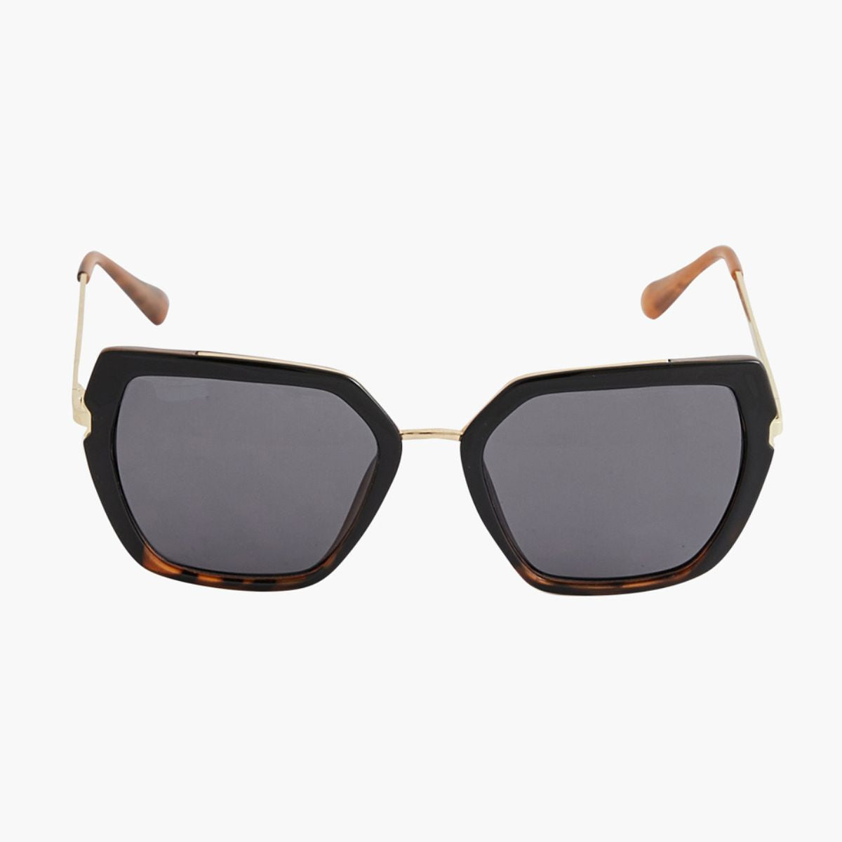 Lunettes de soleil marron forme hexagonale
