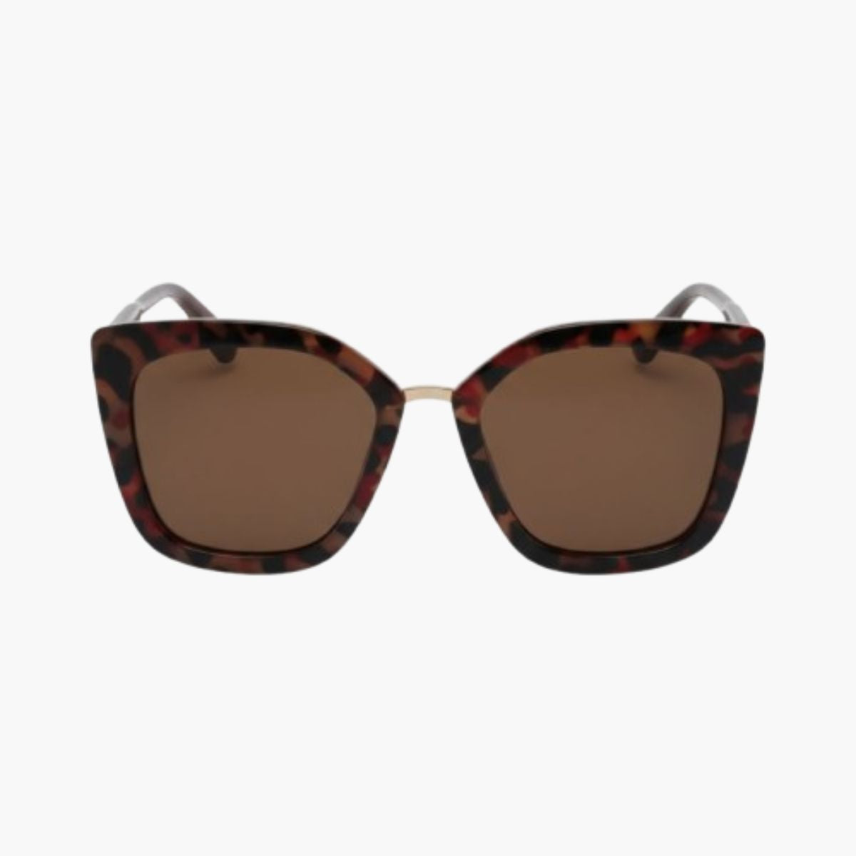 Lunettes de soleil écaille marron forme carrée