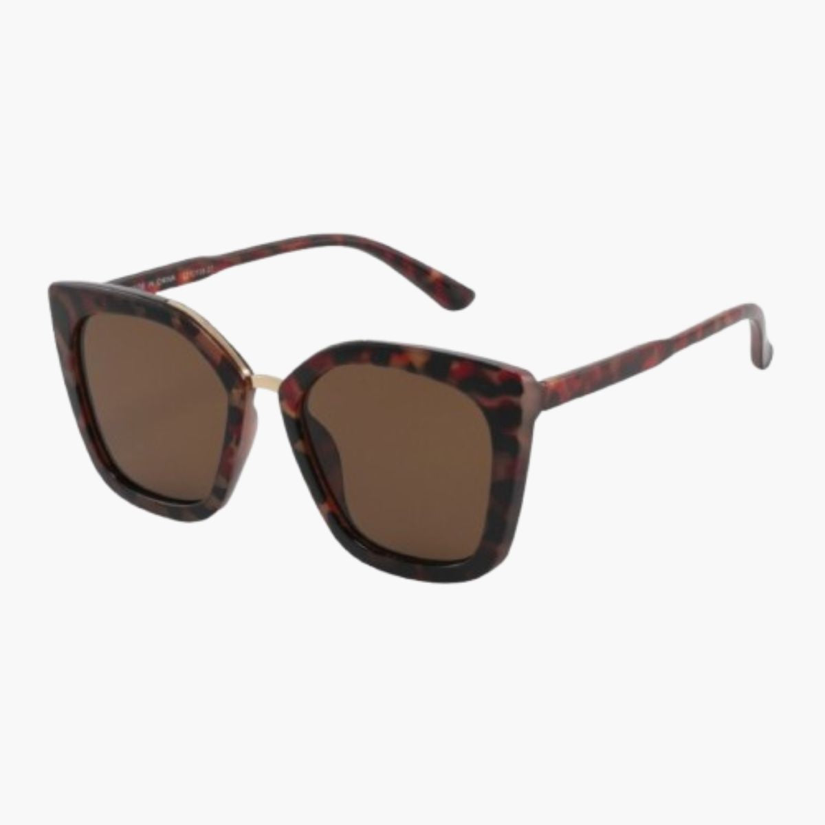 Lunettes de soleil écaille marron forme carrée