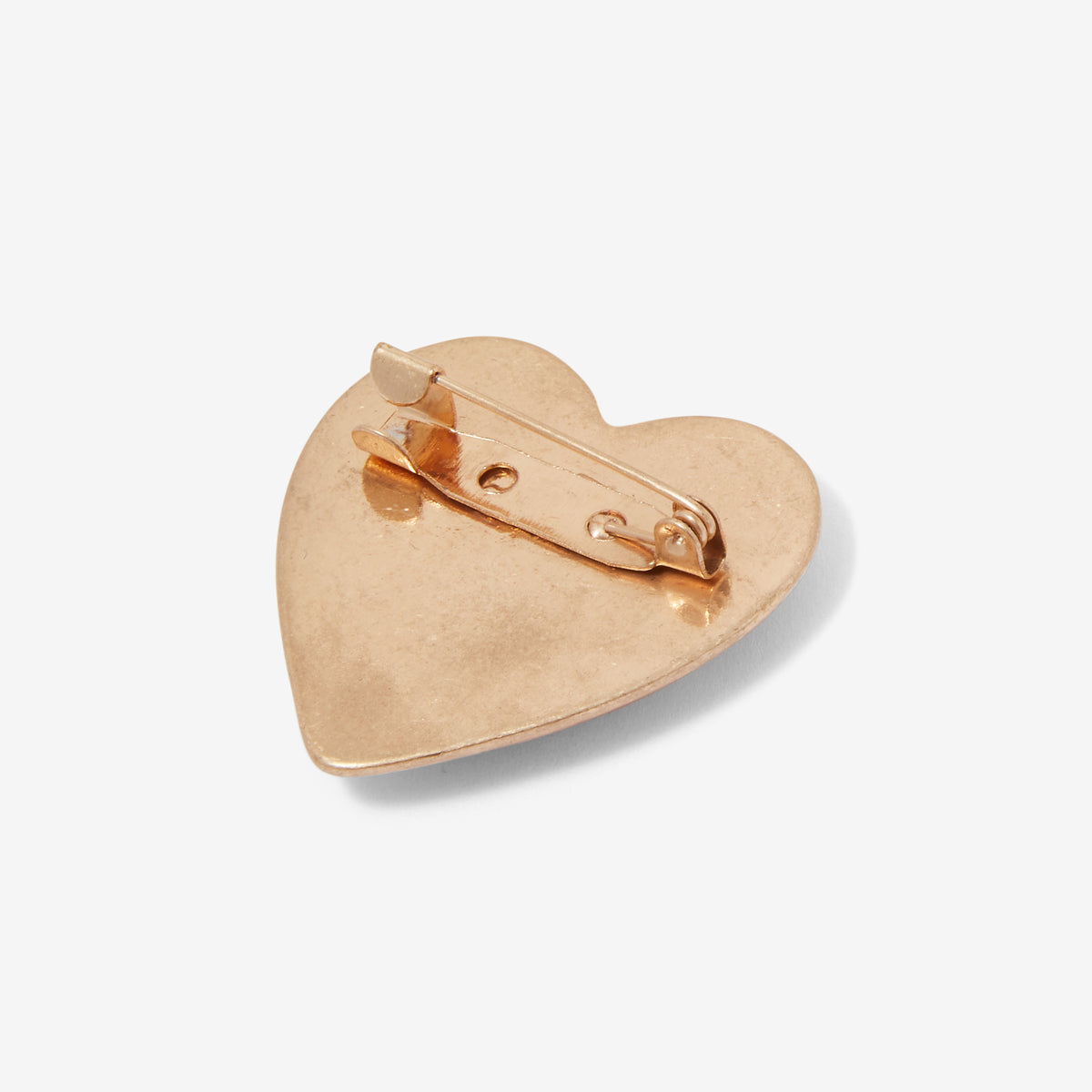 Broche cœur doré strassé