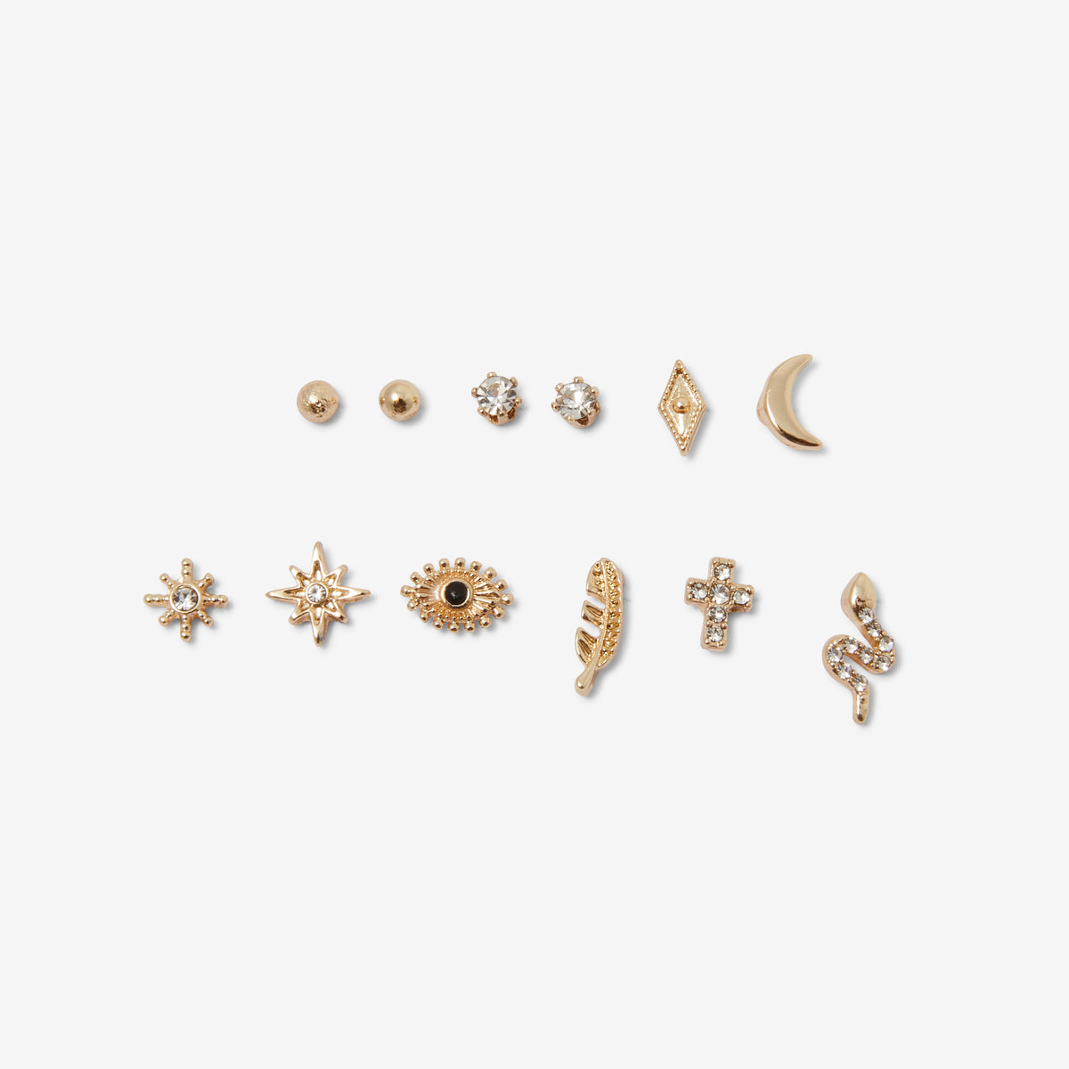 Set de 12 puces d'oreilles dépareillées serpent et œil