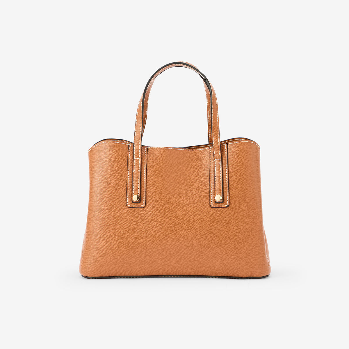 Petit sac à main effet grainé camel