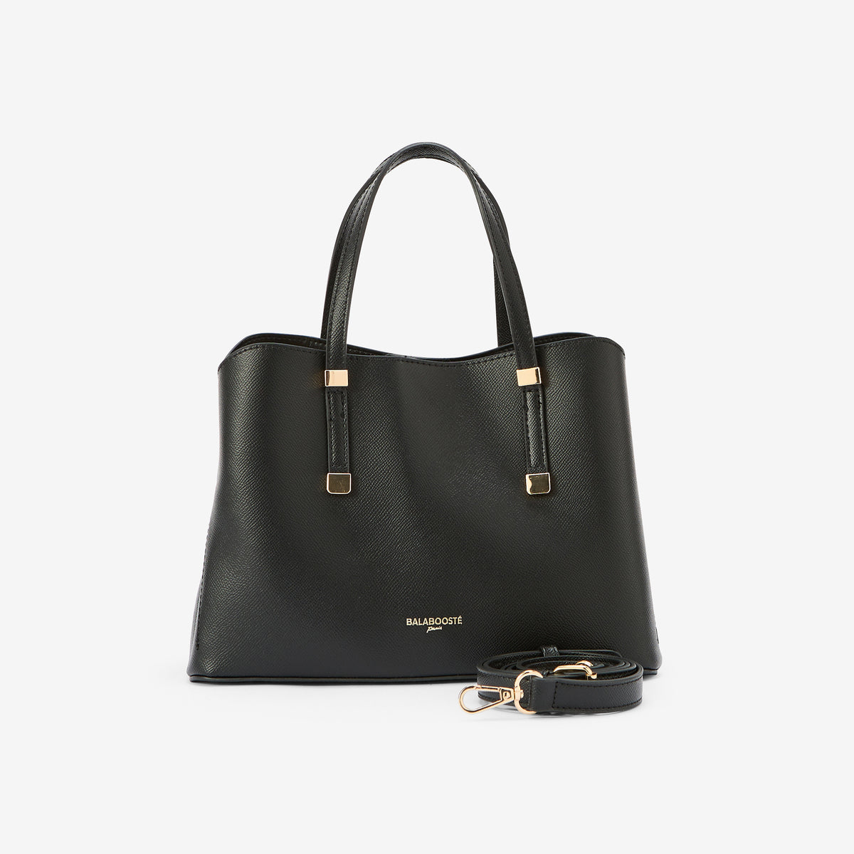 Petit sac à main effet grainé noir