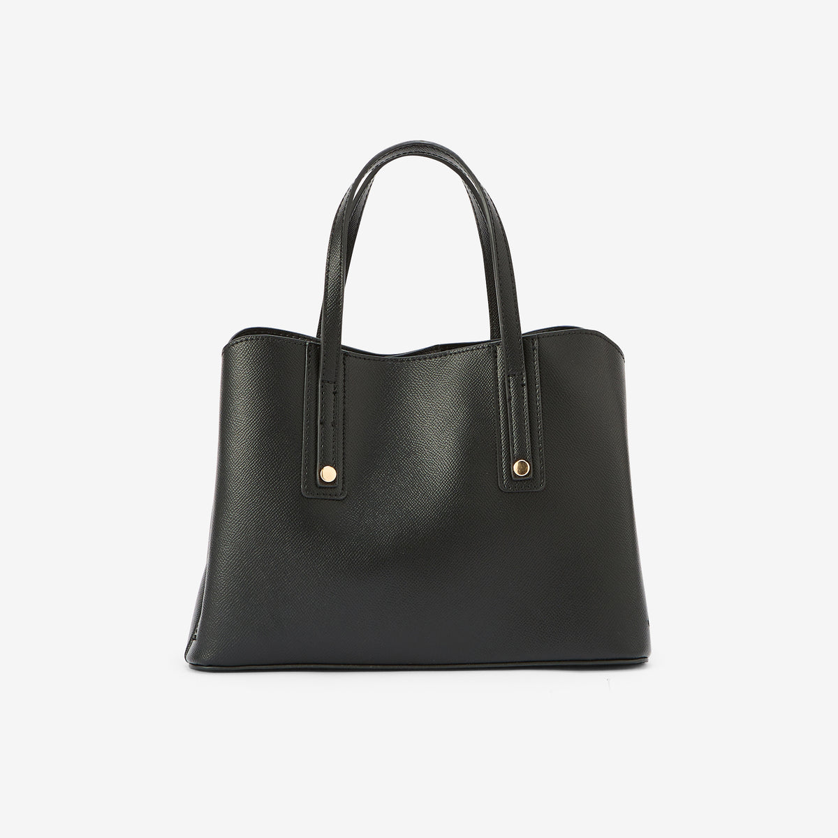 Petit sac à main effet grainé noir