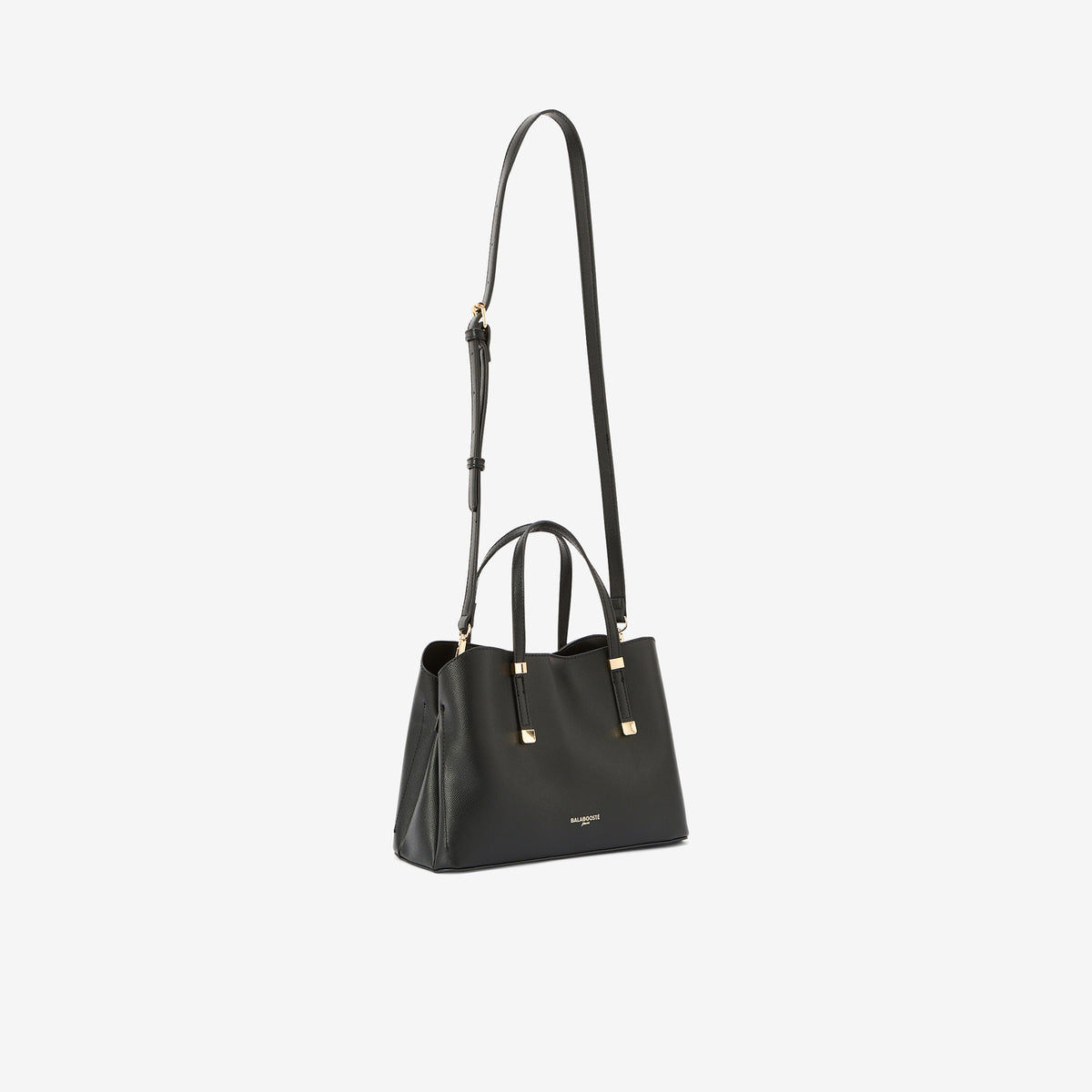 Petit sac à main effet grainé noir