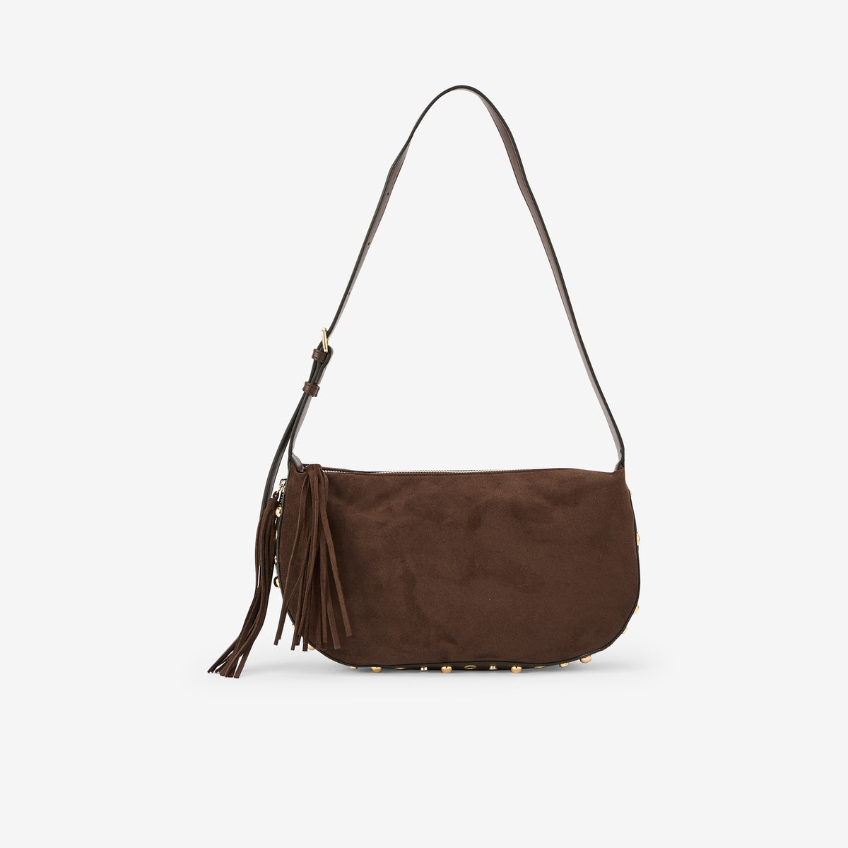 Sac effet suédé marron à franges
