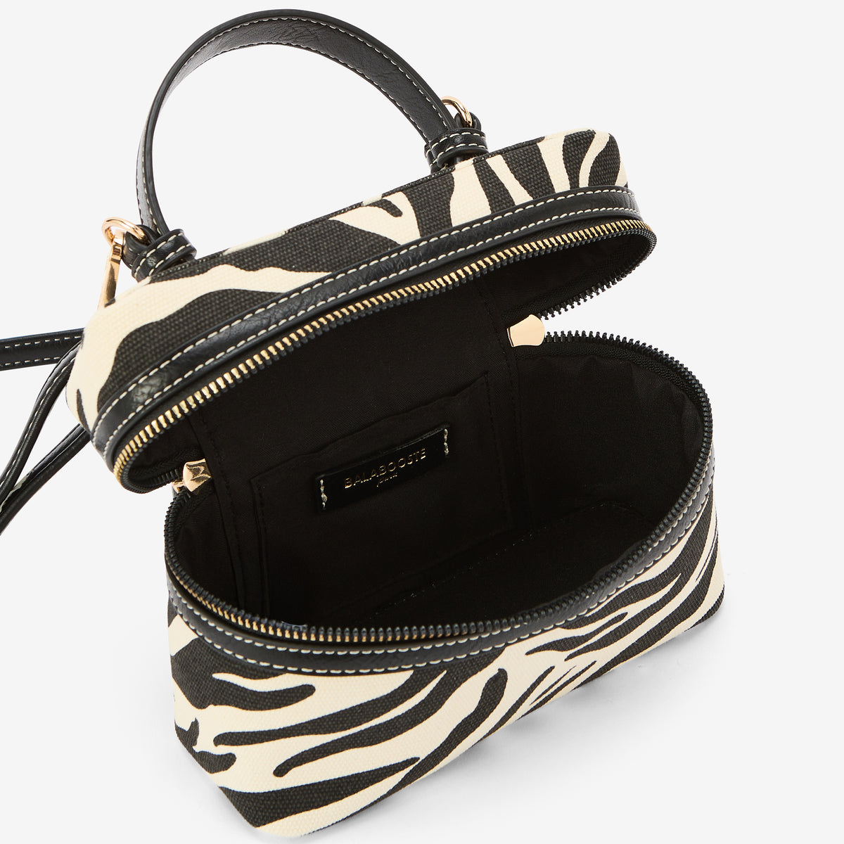 Petit sac vanity à motif zèbre avec bandoulière