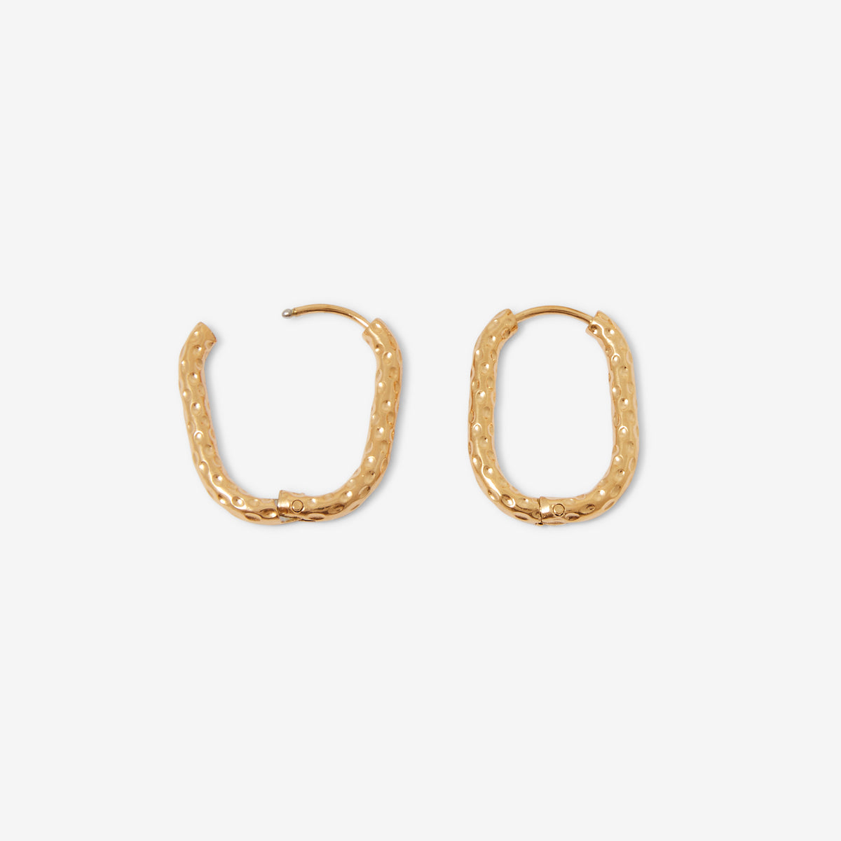 Créoles rectangles en acier inoxydable