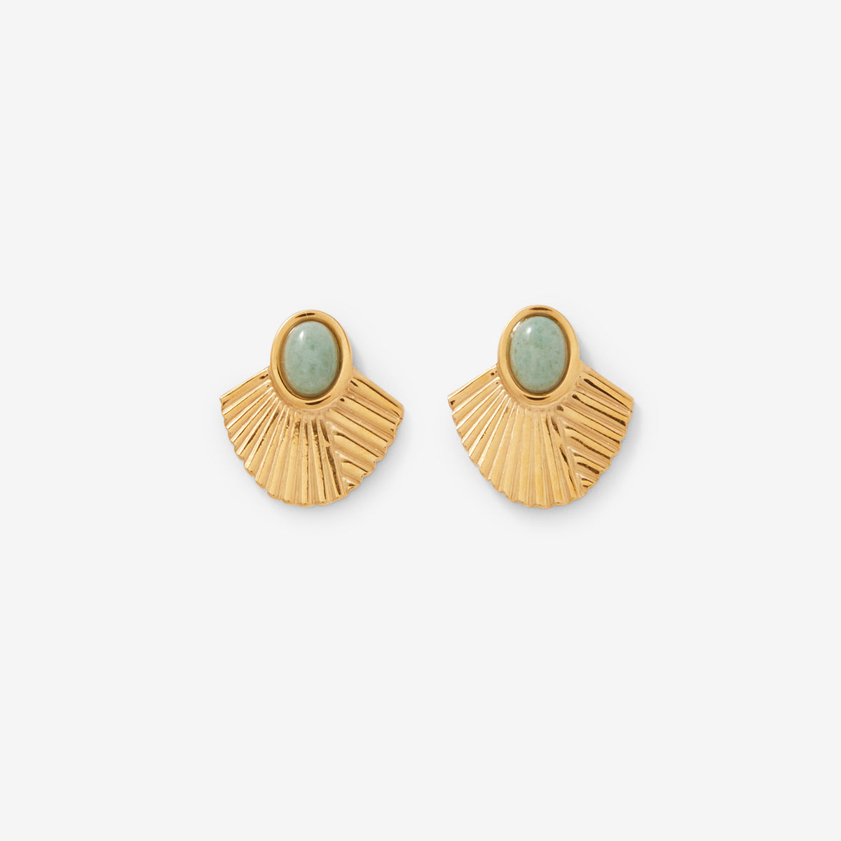 Boucles d'oreilles demi-lune en acier inoxydable avec pierre
