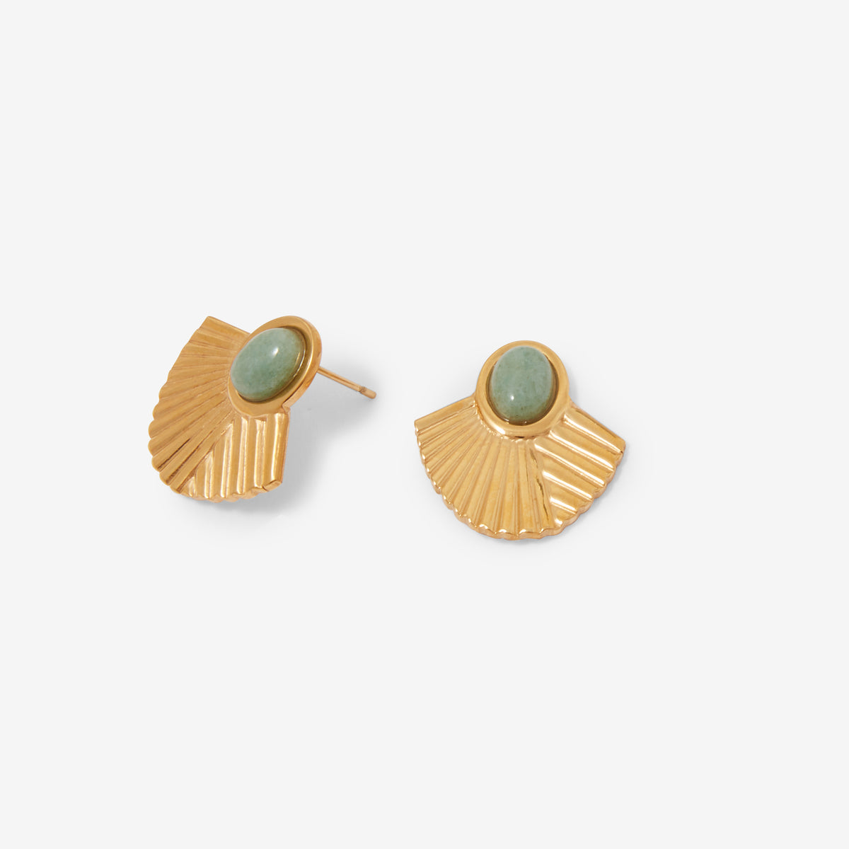 Boucles d'oreilles demi-lune en acier inoxydable avec pierre