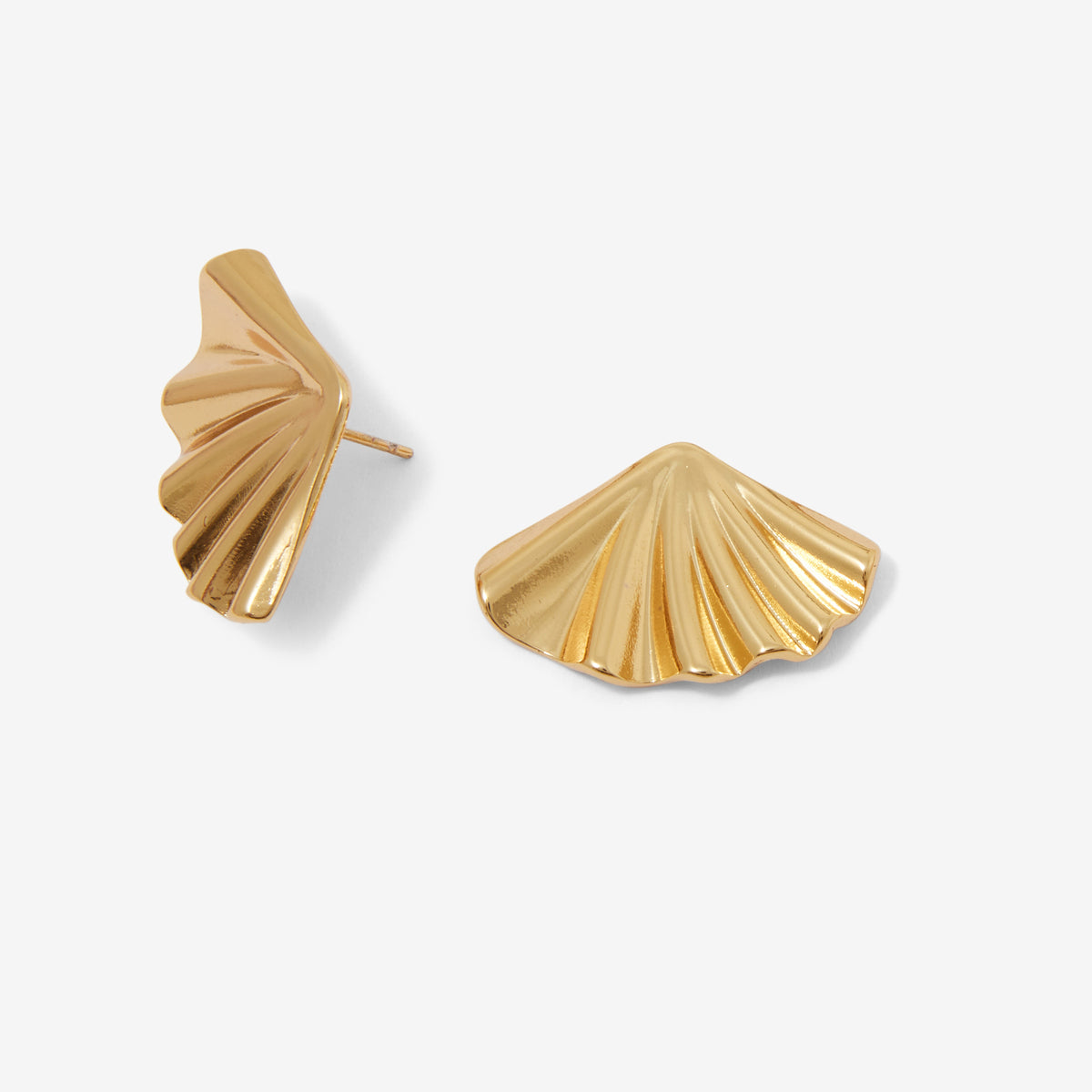 Boucles d'oreilles éventail en acier inoxydable