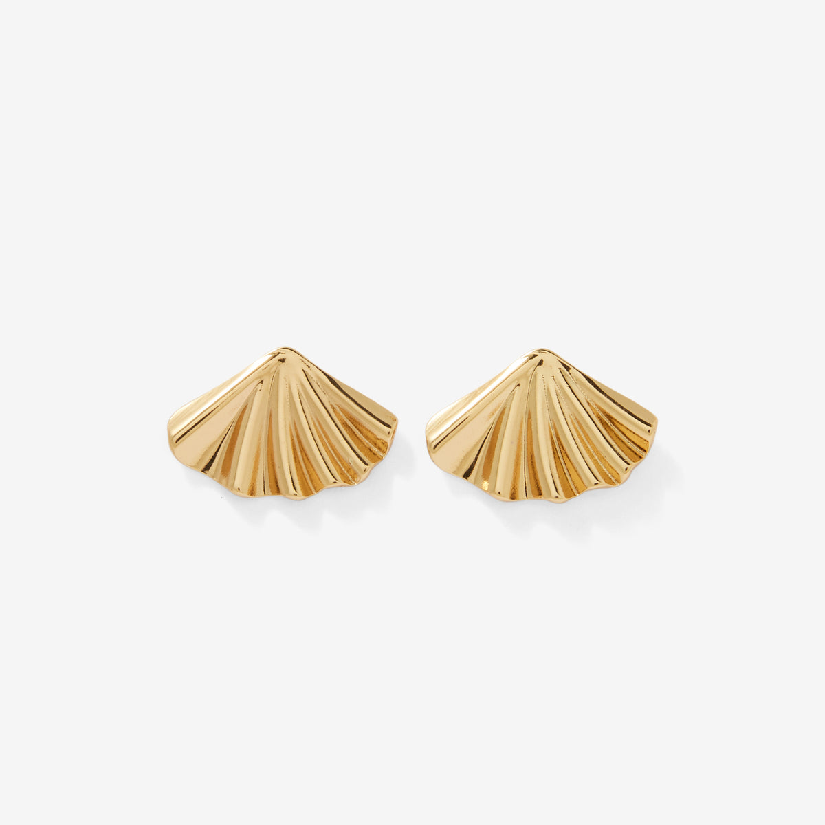 Boucles d'oreilles éventail en acier inoxydable