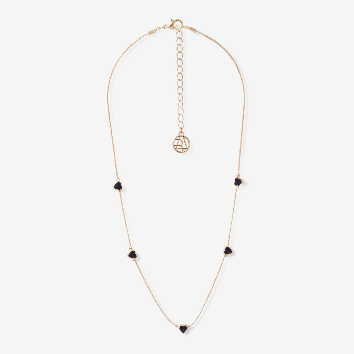 Collier cœurs bleu marine