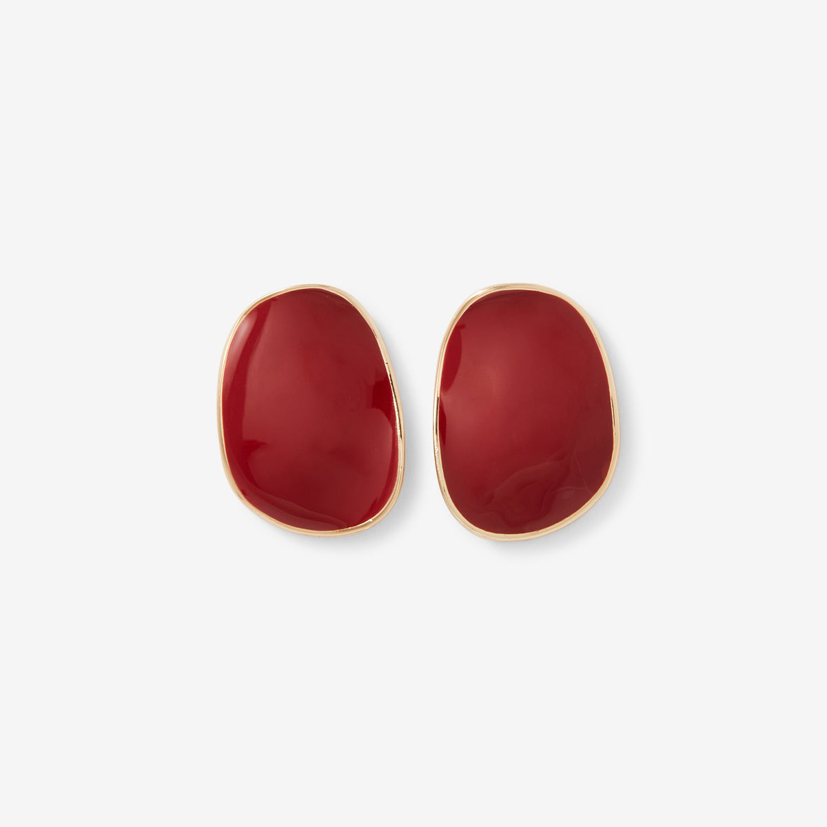 Boucles d'oreilles ovales bordeaux