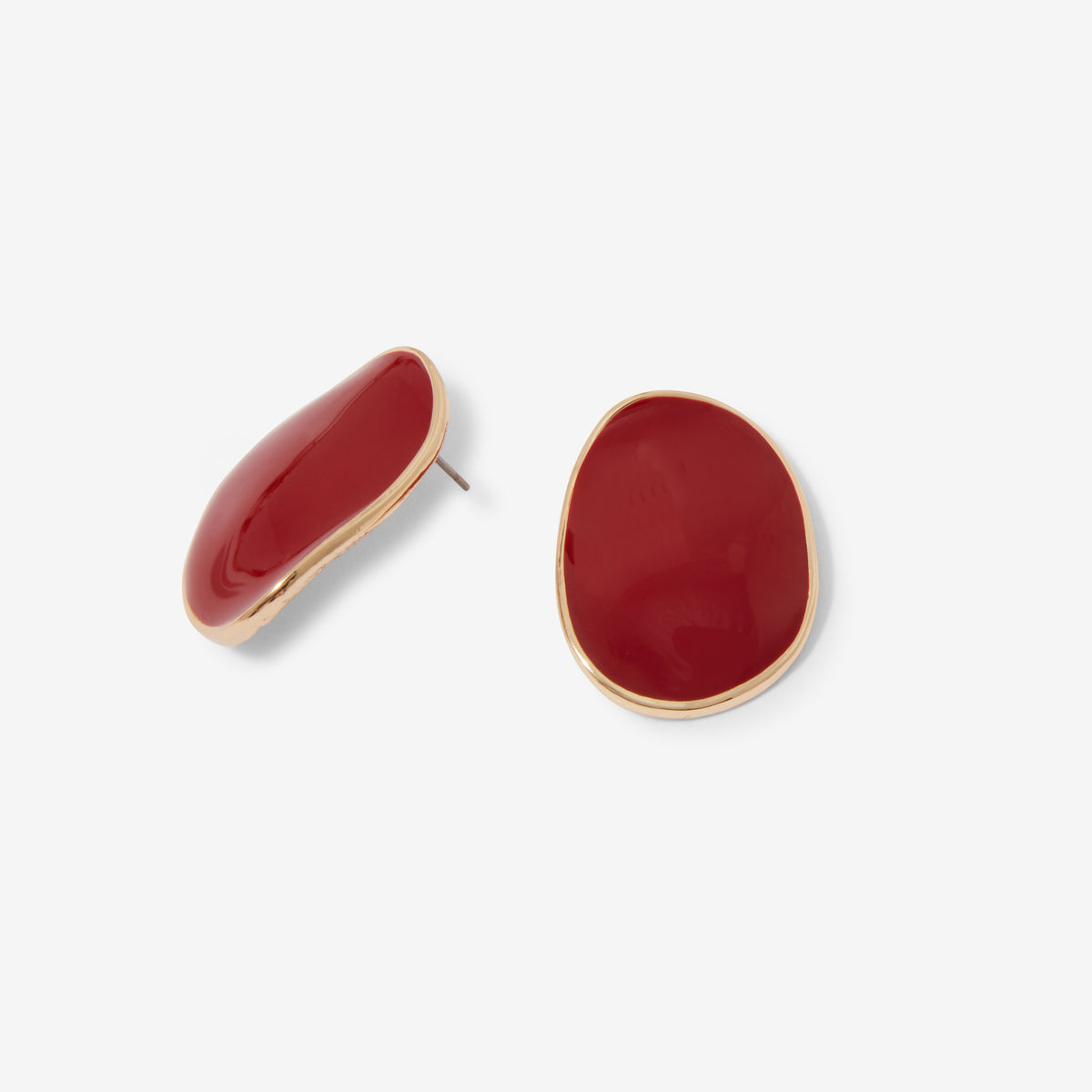 Boucles d'oreilles ovales bordeaux