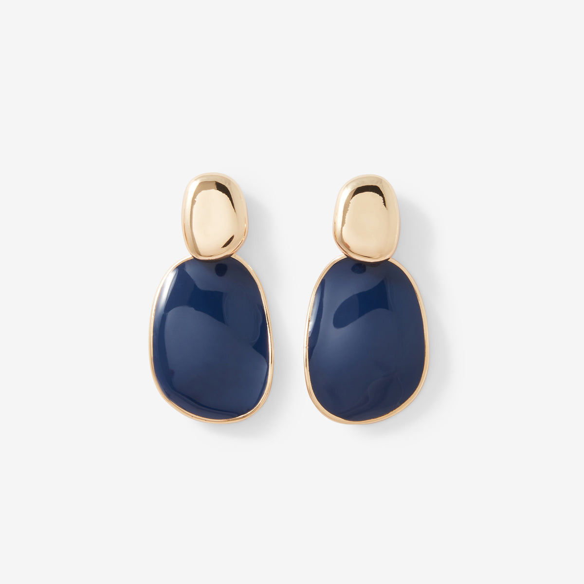 Boucles d'oreilles ovales bleu marine