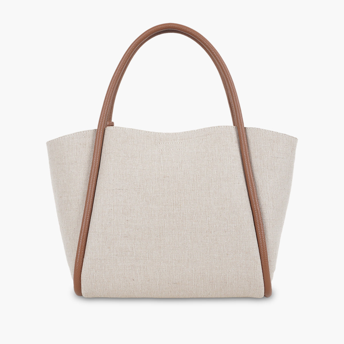 Cabas textile beige et camel