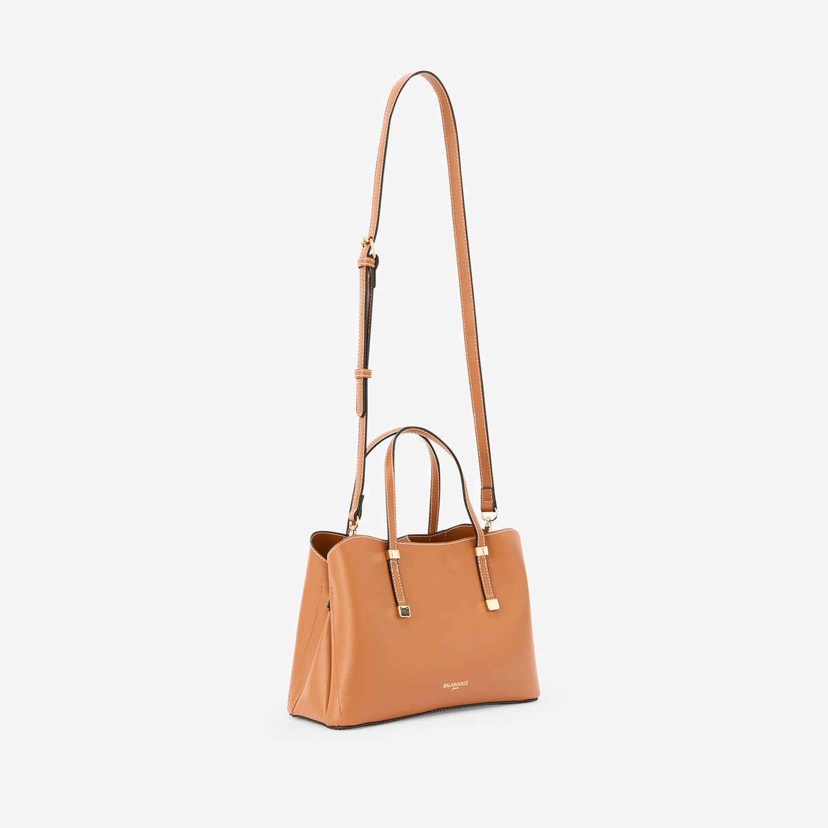 Petit sac à main effet grainé camel