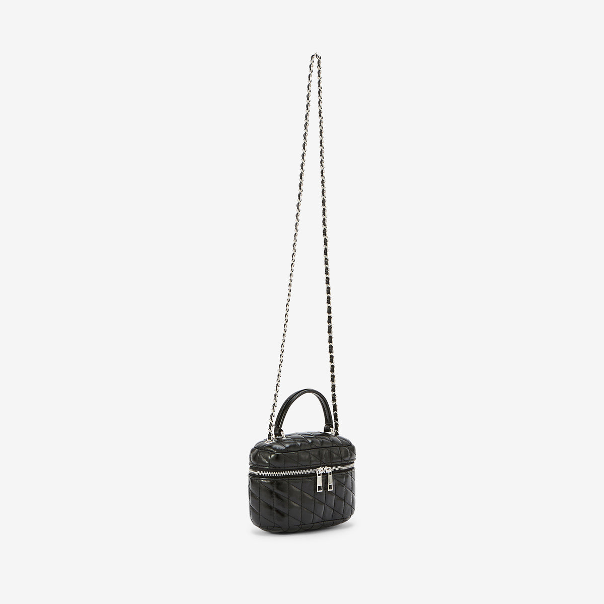 Petit sac noir matelassé avec chaîne