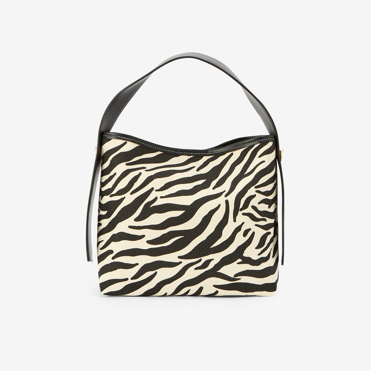 Sac épaule motif zèbre beige et marron