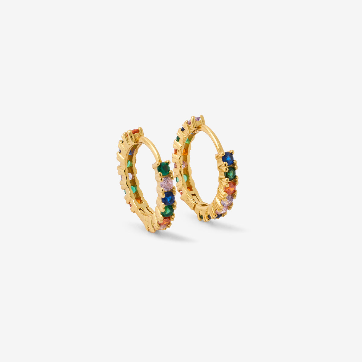 Créoles zirconium multicolore en argent garanti