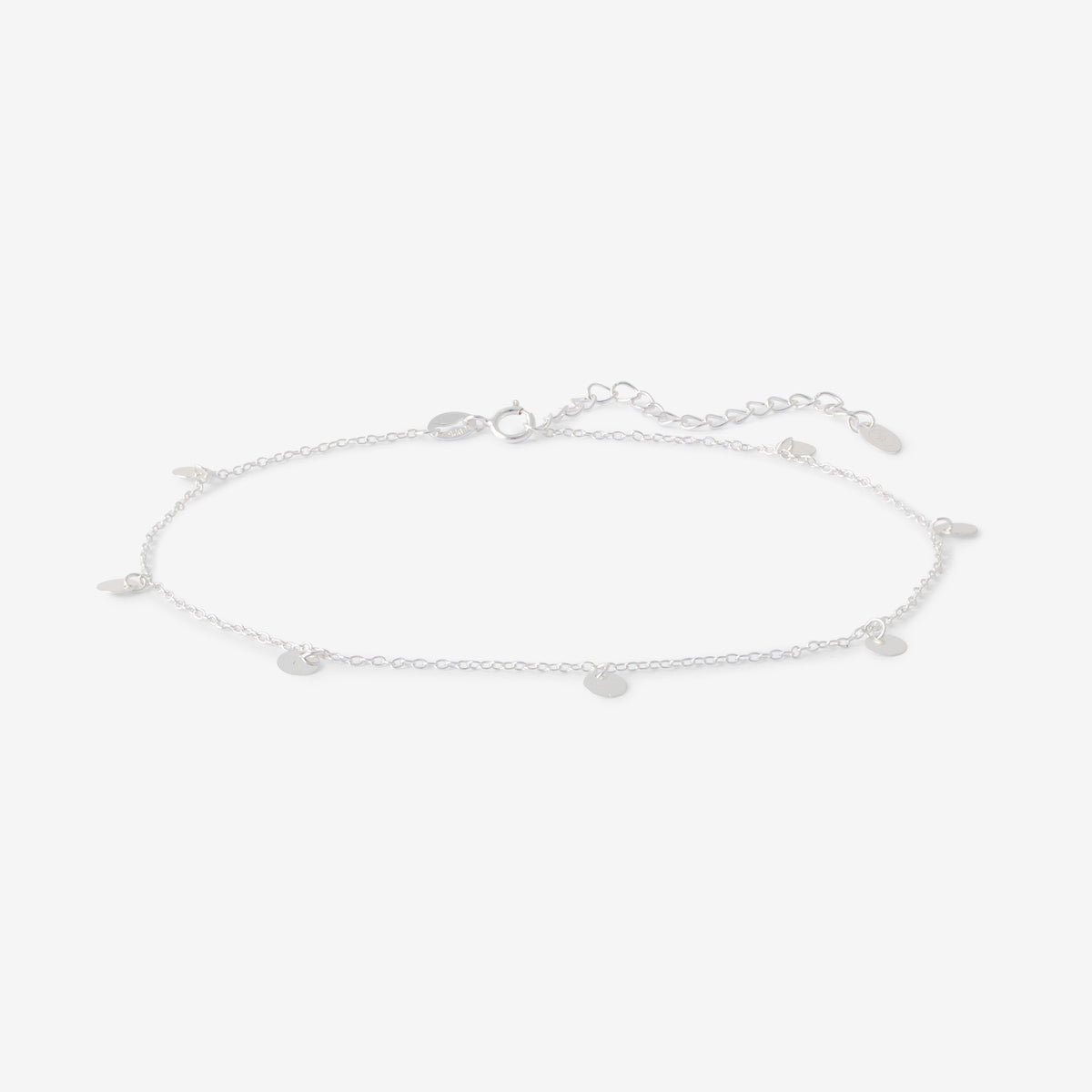 Chaine de cheville multi disques en argent garanti