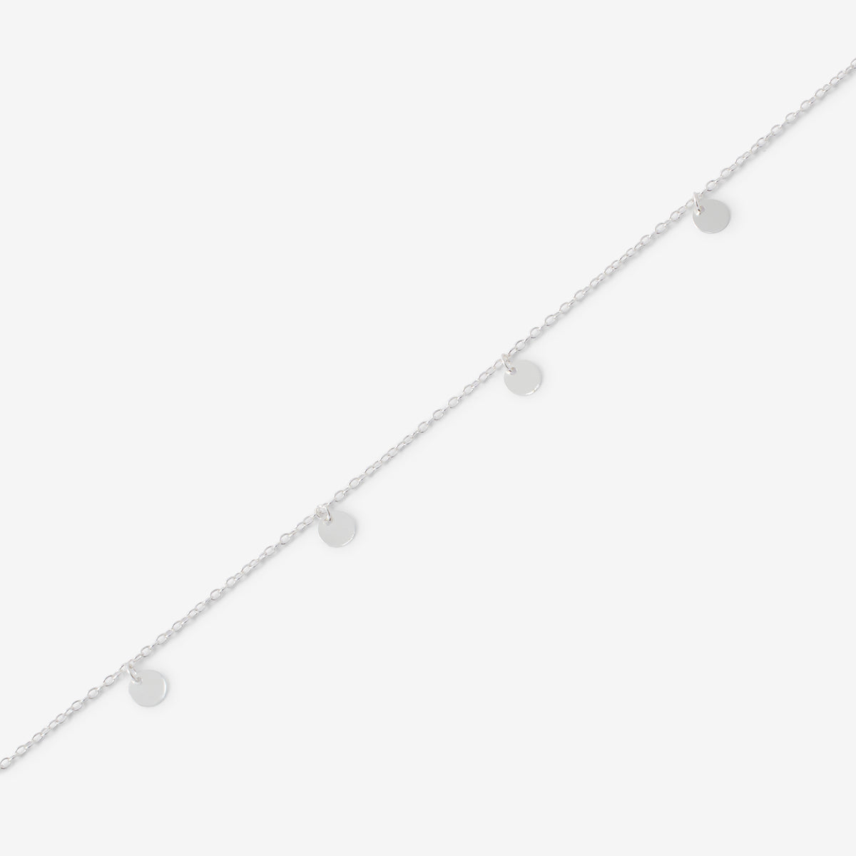 Chaine de cheville multi disques en argent garanti