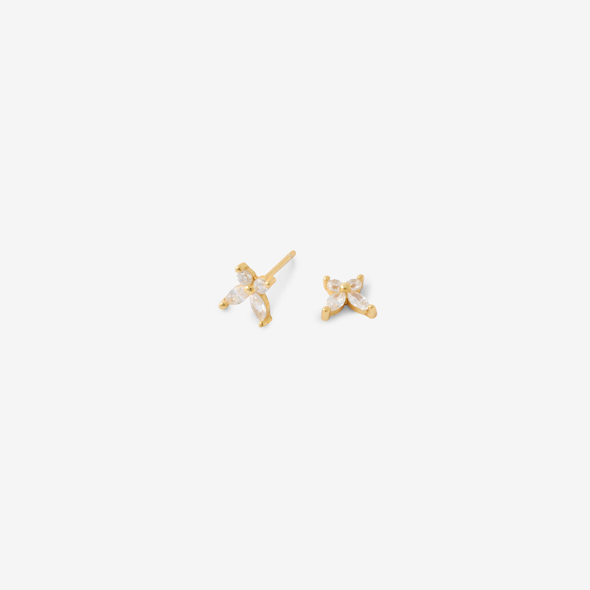 Puces d'oreilles papillon en argent garanti doré