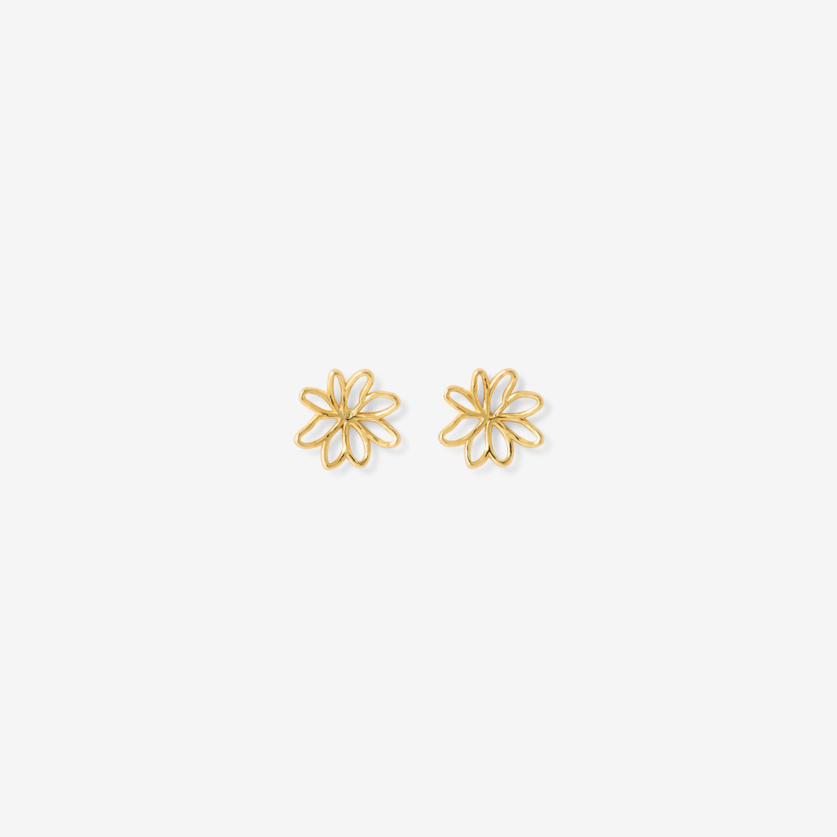 Puces d'oreilles fleur filaire en argent garanti doré