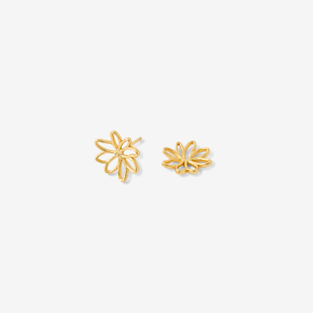 Puces d'oreilles fleur filaire en argent garanti doré