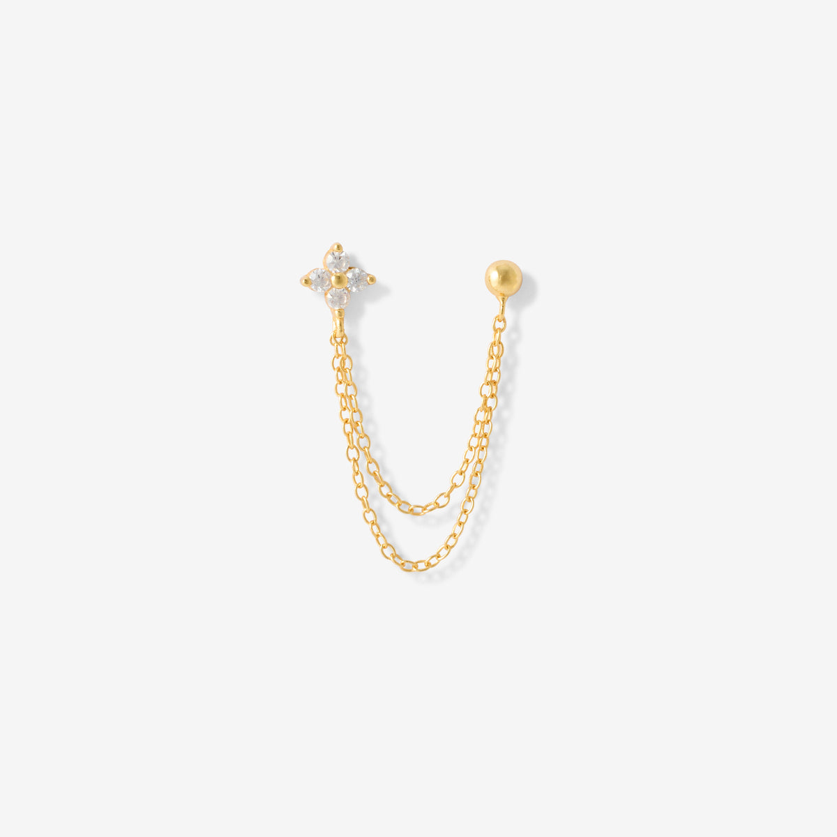 Puces d'oreilles fleur avec zirconium en argent garanti