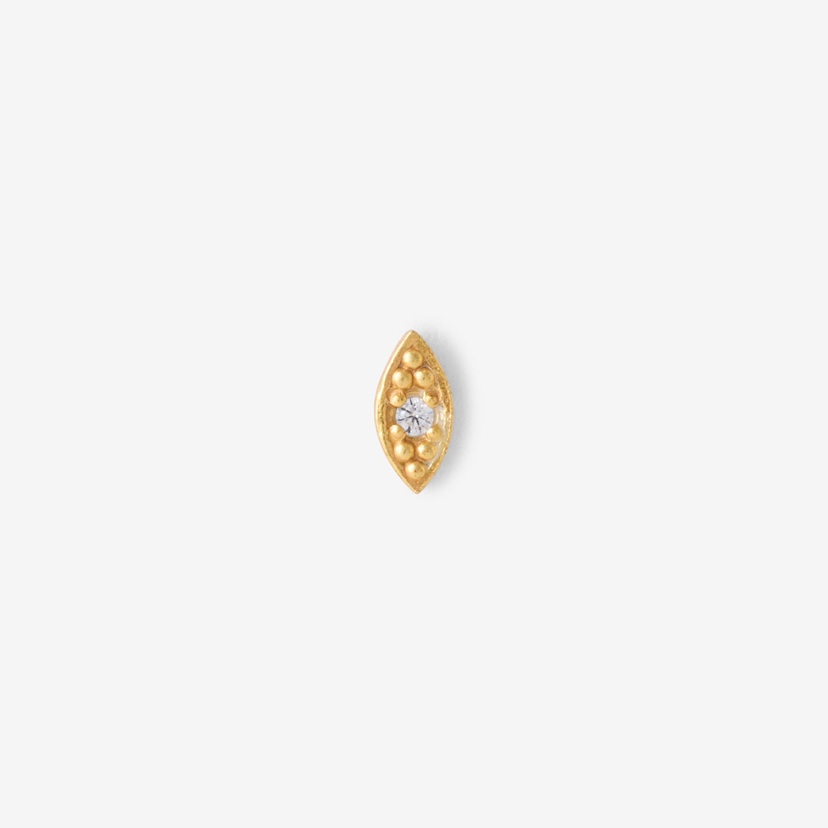 Piercing helix/tragus œil en argent garanti doré avec strass de zirconium